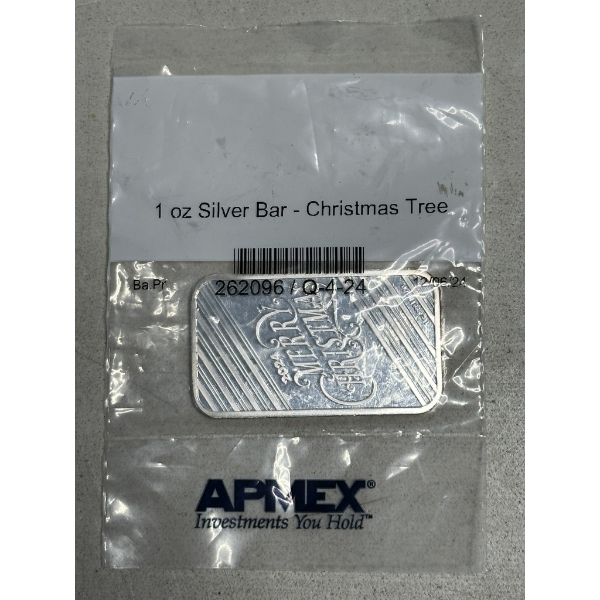 1oz .999 Silver Bar - Christmas Tree