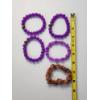 Image 5 : Lot of 5 Fashion Bracelets: x4 Purple Beaded, and x1 Red/Orange Cluster
