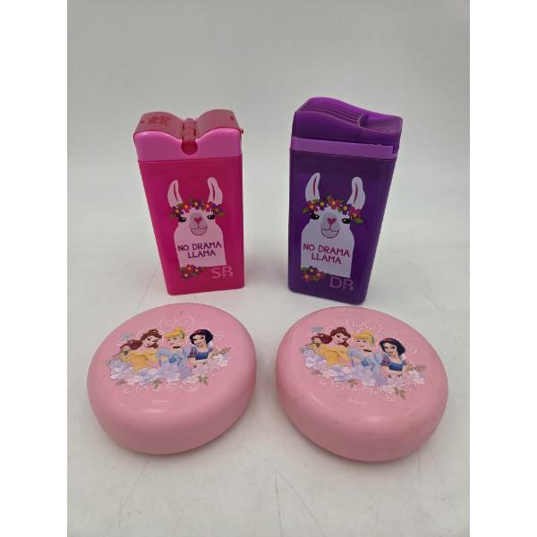 Brand New Lunch Box Items Including Two 4'' Disney Princess Reusable Ice Packs, Reusable Juice Box A