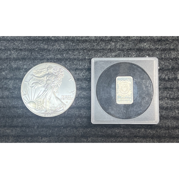 2023 American Silver Eagle & 1 Tenth oz Silver Bar
