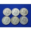Image 1 : x6 Assorted Years 40% Silver Kennedy Half Dollars - FV: $3.00