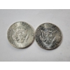 Image 2 : Two 1964 Kennedy Half Dollars - 90% Silver U.S. Coins - FV: $1.00
