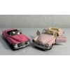 Image 2 : Lot of 2 Diecast Pink Vintage Convertibles 