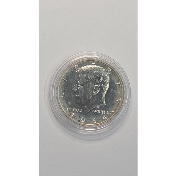 United States 1964 90% Silver Kennedy Half Dollar In Coin Capsule