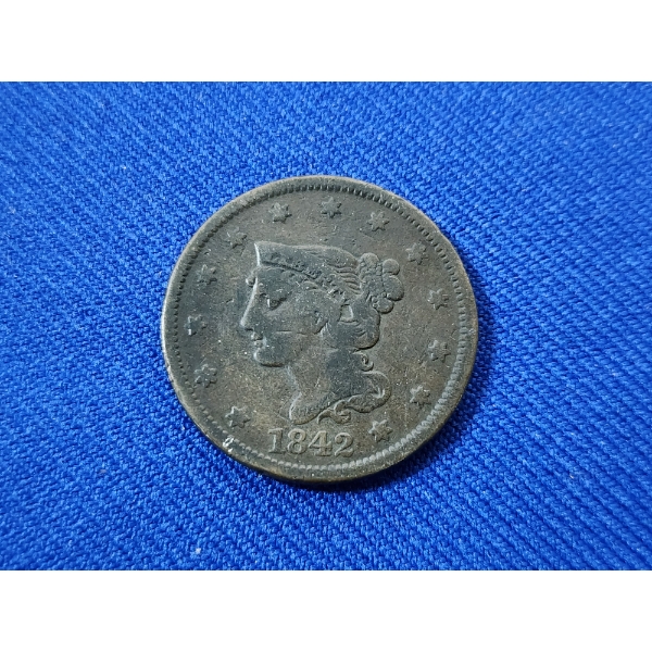 United States 1842 Braided Hair Large Cent 