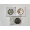 Image 1 : Three 40% Silver Kennedy Half Dollars: 1966, 1976-S Bicentennial, 1967 FV $1.50