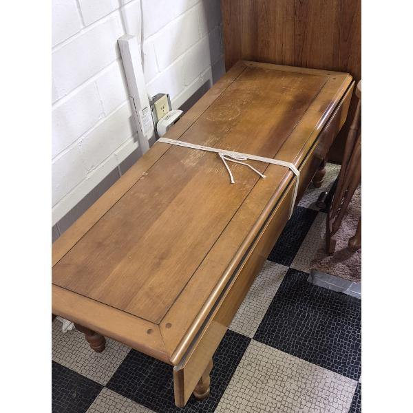 PICKUP IN CANTON - WOOD COFFEE TABLE 50 X 18 X 14 WITH SIDE PULL UPS  8 INCHE EACH