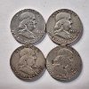 Image 1 : Four Assorted United States 90% Silver Franklin Half Dollars ~ $2.00 Face Value