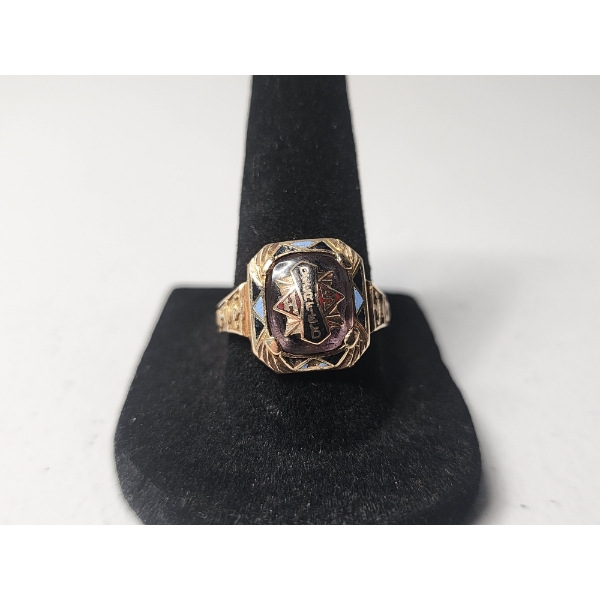 Vintage 1931 Deerfield High School 10K Gold Class Ring - Size 8 - TW: 5.8g