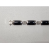 Image 3 : Sterling Silver 7in Onyx Bracelet TW: 11.8g