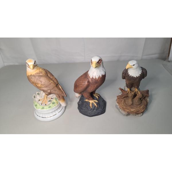 Decorative Eagle Figures And Music Box Including Mercuries, Avon & Sanyo