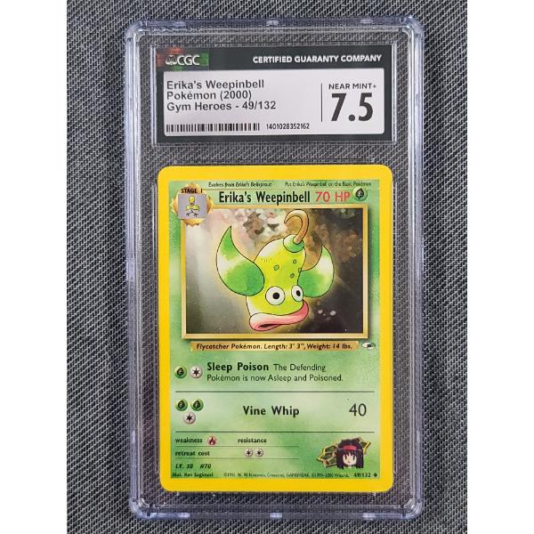 CGC Erika's Weepinbell Pokémon 2000 Gym Heroes #49/132 Near Mint+ 7.5 Card