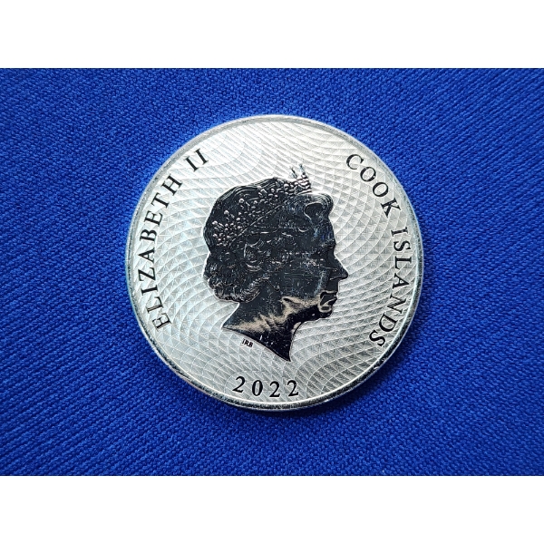 2022 Cook Islands HMS Bounty Ship $1 Coin 1 oz .9999 Fine Silver Round - Mint Condition