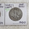 Image 3 : Two United States Walking Liberty 90% Silver Half Dollars: 1934 & 1943-D