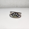 Image 1 : Silver-Tone Cuff Bracelet ft. Oval Central Plaque w/ Abalone/Enamel-Style Floral Design