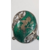 Image 3 : Vintage Siam Sterling Silver Green Enamel Jewelry - Weight: 22.2g
