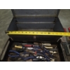 Image 4 : Gray Metal Tool Box With Tray. Includes Great Collection Of Useful Tools, Including Wrenches, Pliers