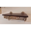 Image 3 : Group As Shown - Asian Themed Wall Shelves Each 12" by 5"  - Includes Floral Wall Decor