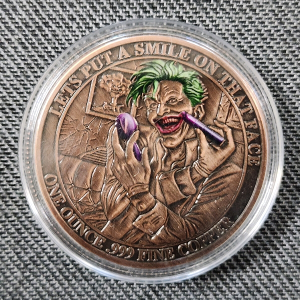 Limited Edition The Joker One Ounce .999 Fine Copper Let's Put A Smile On That Face Round