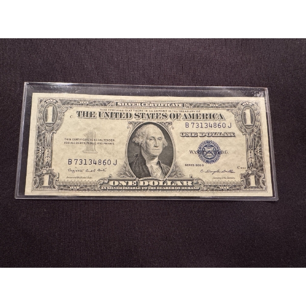 1935 United States Washington $1.00 Dollar Silver Certificate - Incredible Mint Condition 
