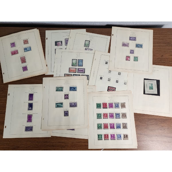 Vintage Stamp Collection Album Sheets - Assorted Years and Stamps - Over 50 Pages!