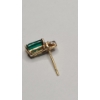 Image 7 : 10K Gold 7.5" Chevron Link Tennis Bracelet & Single 10K Gold Emerald/Diamond Earring - Weight: 3.6g
