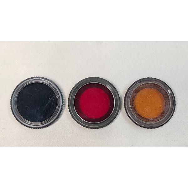 (3) Vintage Colored Filtered Camera Lenses 