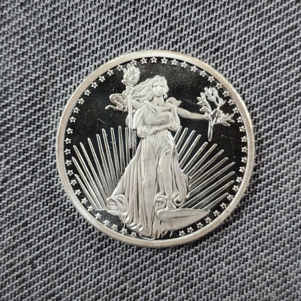 One Troy Ounce .999 Fine Silver Liberty Round by SilverTowne Mint