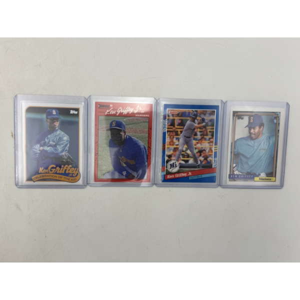 Lot of (4) Ken Griffey Jr. Baseball Cards