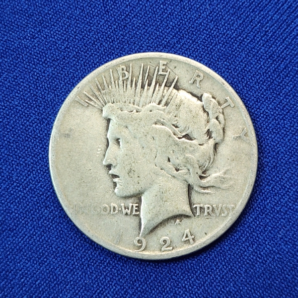 United States 1924-S Silver Peace Dollar - 90% Silver 
