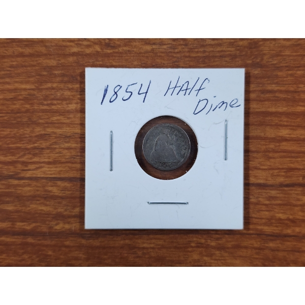 1854 United States 90% Silver Seated Liberty Half Dime With Arrows~ Great Addition to Any Collection