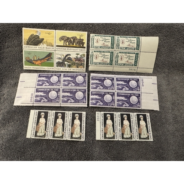 22 - Rare United States 4, 5 & 6 Cent Stamps Postage - Mint Condition - Exceptional Blocks