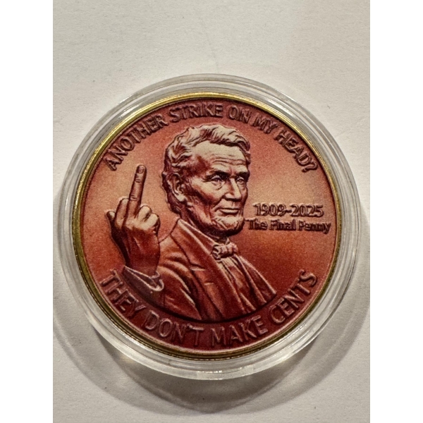 Limited Edition United States The Last Lincoln Penny Commemorative Coin - Mint Condition In Capsule!