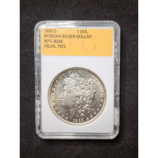 Beautiful 1889-O Morgan Silver Dollar Graded High MS66 by NPG *HARD TO FIND IN HIGH GRADE!* -