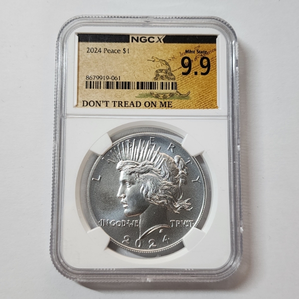 NCG X Mint State 9.9 2024 United States 2024 .999 Fine Silver Peace Dollar "Don't Tread on Me"