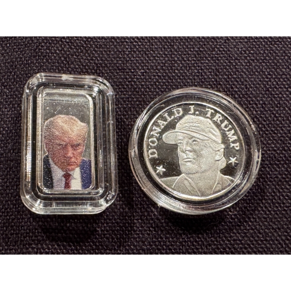2 - Rare Donald J. Trump .999 Fine Silver Grams In Protective Holders - Mint Condition