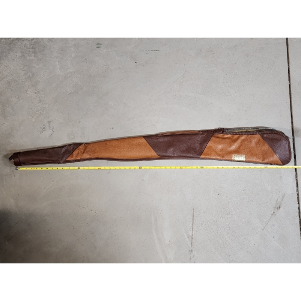 Vintage Two-Tone Leather Soft-Lined Zip-Up Rifle Case ~52in