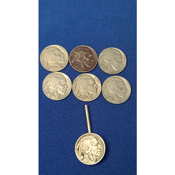Lot Of Assorted Years Buffalo Nickels Including Altered Buffalo Nickel - Face Value: $0.35