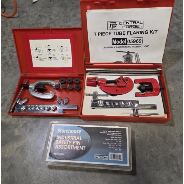Two Like New Tube Flaring Kits & Safety Pin Assortment 
