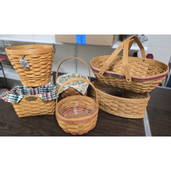 6 Longaberger Baskets incl Corner Basket