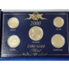 Image 2 : 2000 24K Gold-Plated 5-Coin Set: Cent, Nickel, Dollar, Quarter, Dime in Display
