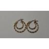 Image 1 : 14K Yellow Gold Twisted Hoop Earrings - Weight: 1.6g