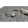Image 4 : (3) Bangle Bracelets With Turquoise Colored Stones