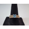 Image 1 : Incredible 14K Gold Ring with Diamonds and Aquamarine Center-Stone - Size 7.5 - TW: 4.1g