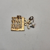 Image 2 : Three 14K Gold Pendants: Live, Love, Laugh, & "K" Initial - Total Weight: 3.5g