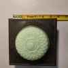 Image 8 : Jadeite Rose Keepsake Box, (2) Federated Merit Metal Lead Weights & Stag Handled Knife Sharpener