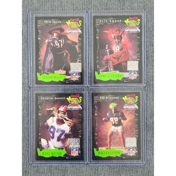 1994 Coca-Cola Monsters of the Gridiron No. 1, 3, 5 & 6 - 2 GRAINS of Silver Each ~ 8 GR Total
