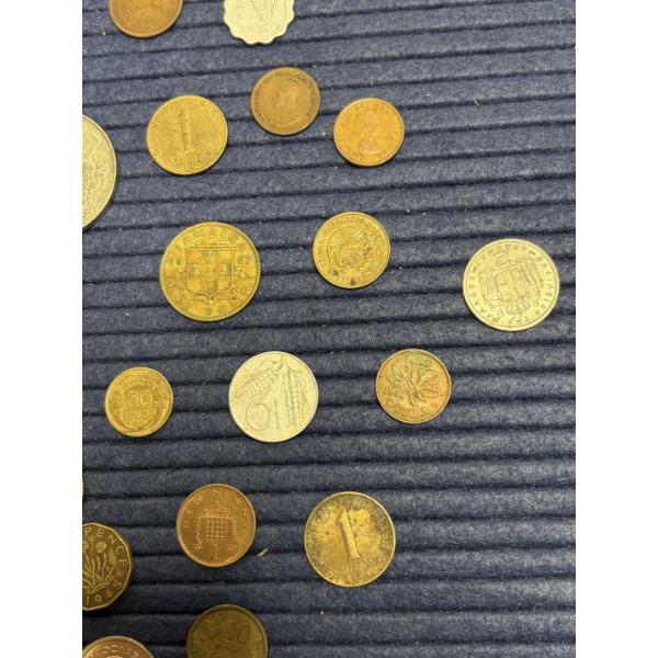 Assorted Foreign Coins/Tokens - Vegas Token - Three Pence - Italy - Canada - India - Etc.