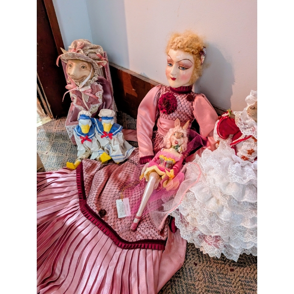 High End Dolls, Mice Couple, Ornaments, & Beautiful 28" Rabbit Couple