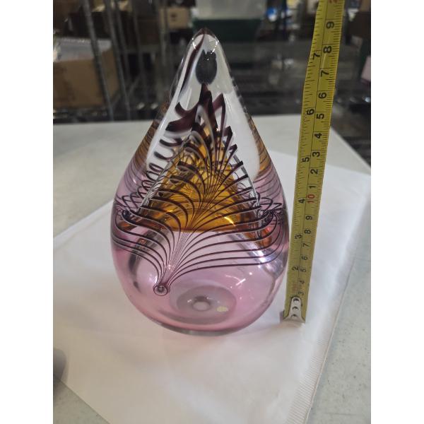Handblown Beautiful Heavy Glass Teardrop 8"x5"